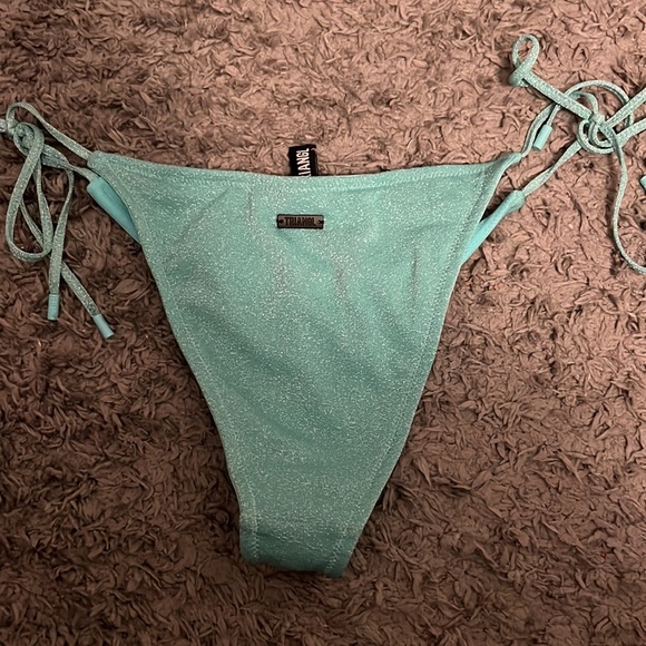 Green sparkle triangl bikini bottoms - Picture 2 of 3